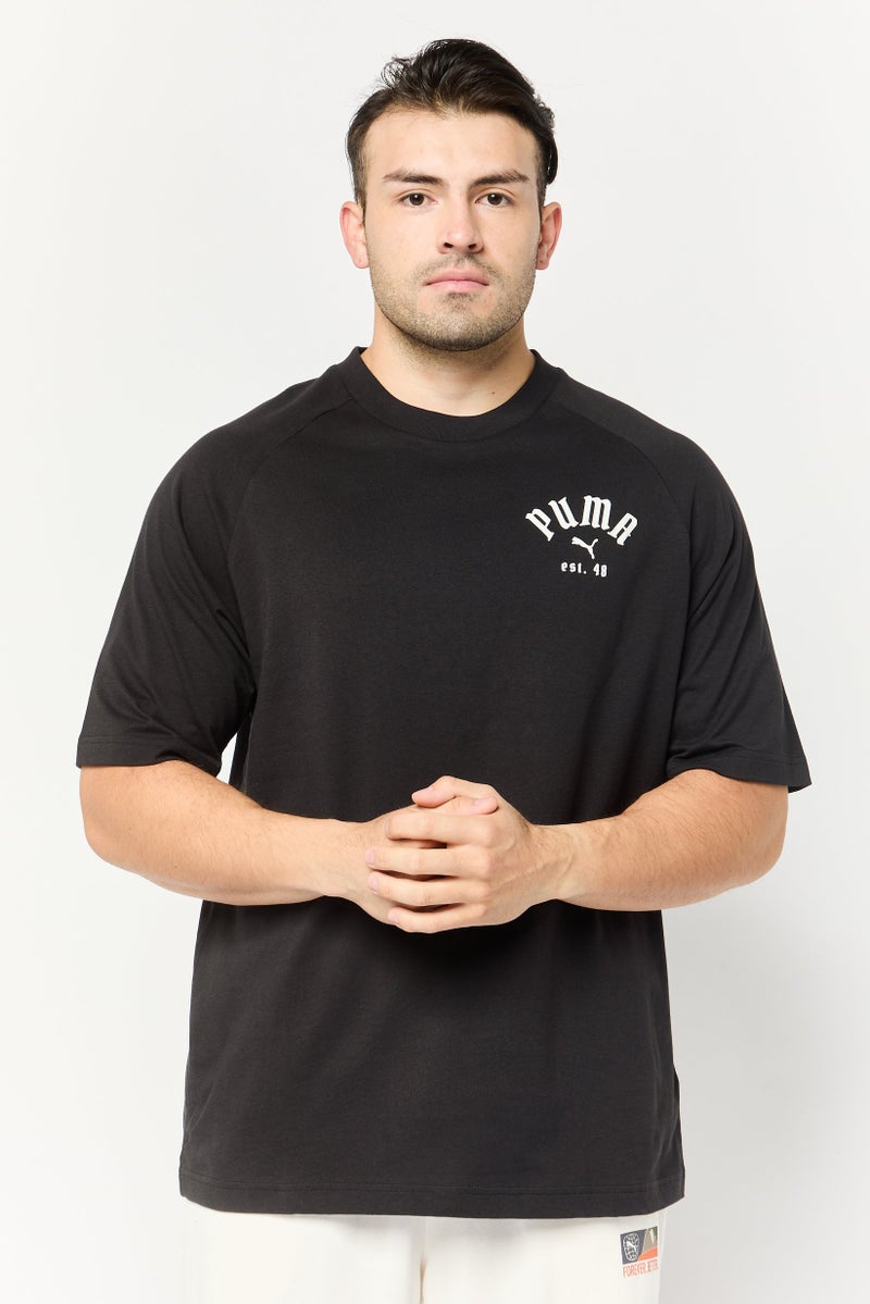 PUMA تي شيرت رياضي للرجال بأكمام قصيرة، خارجي، أسود - Image 1