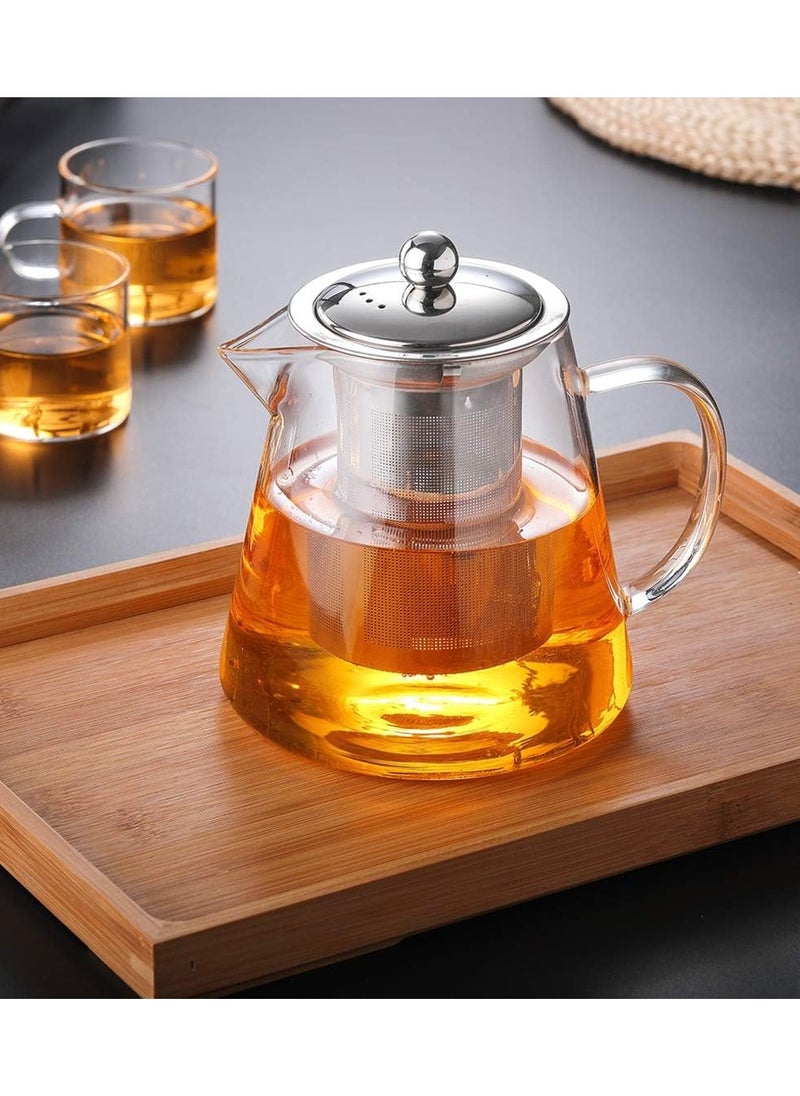 Generic - Glass Teapot with Infuser Tea Kettle Stovetop Safe Blooming and Loose Leaf Tea Maker Set (950ml) - Image 1