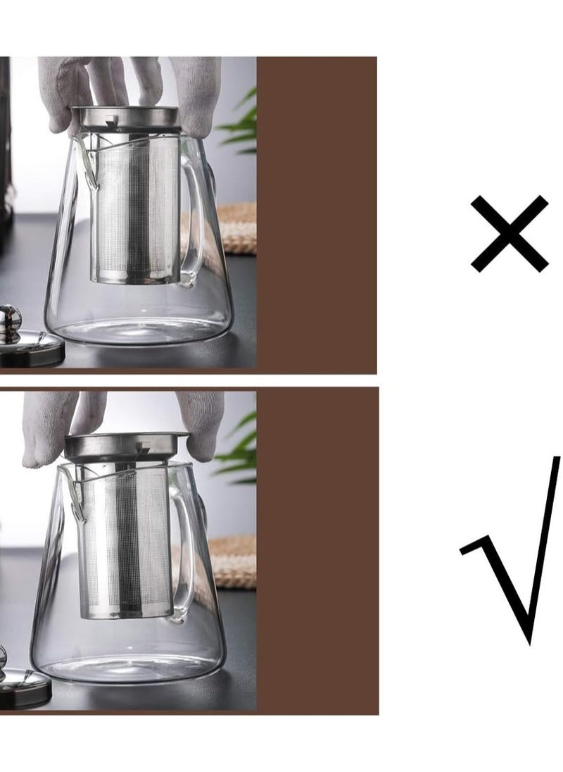 Generic - Glass Teapot with Infuser Tea Kettle Stovetop Safe Blooming and Loose Leaf Tea Maker Set (950ml) - Image 1