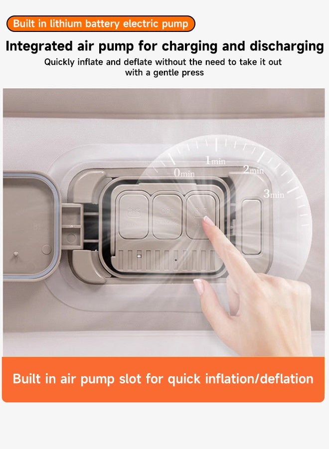 فراش واحد قابل للنفخ للطي الخارجي والتخييم المحمول، مضاد للرطوبة، مع مضخة مدمجة لنفخ تلقائي. - Image 4