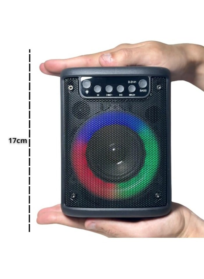 Generic - Portable and Rechargeable Speaker Compact | Rechargeable Wireless Speaker with FM Radio with USB/SD/AUX/TF Ports | Portable Bluetooth Speaker with LED Lights - Image 1