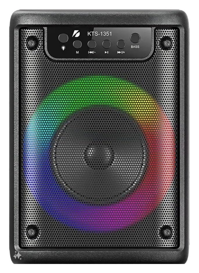 Generic - Portable and Rechargeable Speaker Compact | Rechargeable Wireless Speaker with FM Radio with USB/SD/AUX/TF Ports | Portable Bluetooth Speaker with LED Lights - Image 1