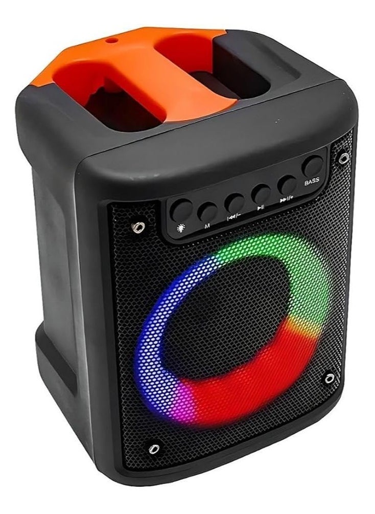 Generic - Portable and Rechargeable Speaker Compact | Rechargeable Wireless Speaker with FM Radio with USB/SD/AUX/TF Ports | Portable Bluetooth Speaker with LED Lights - Image 1