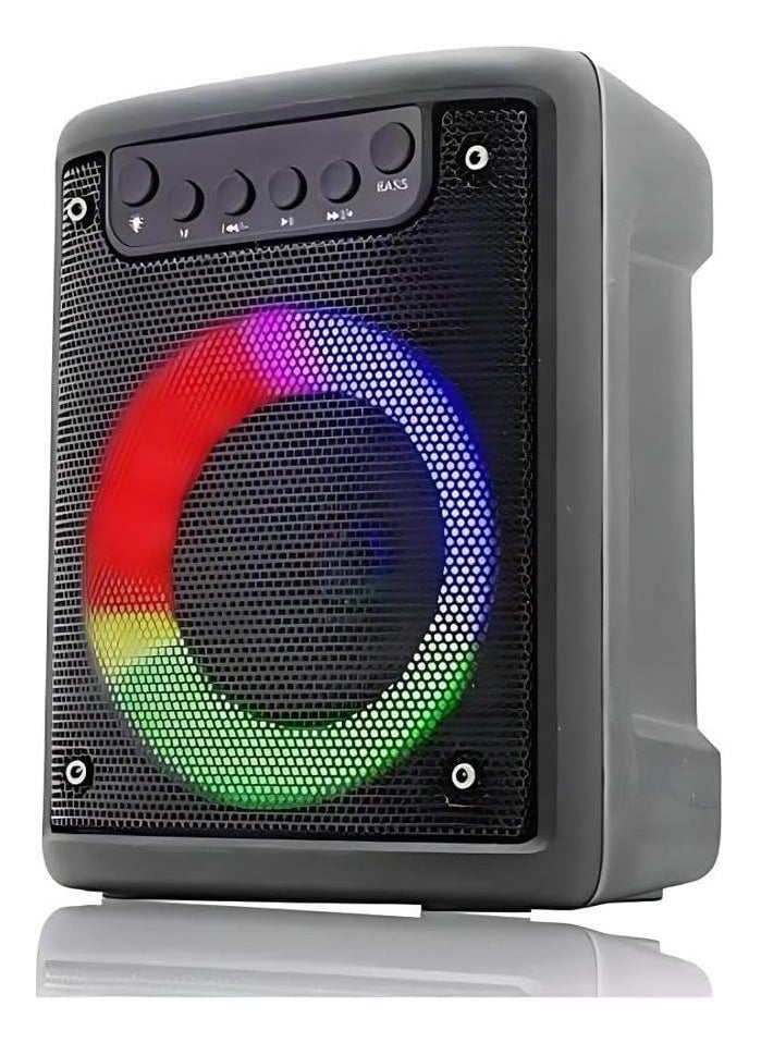 Generic - Portable and Rechargeable Speaker Compact | Rechargeable Wireless Speaker with FM Radio with USB/SD/AUX/TF Ports | Portable Bluetooth Speaker with LED Lights - Image 1