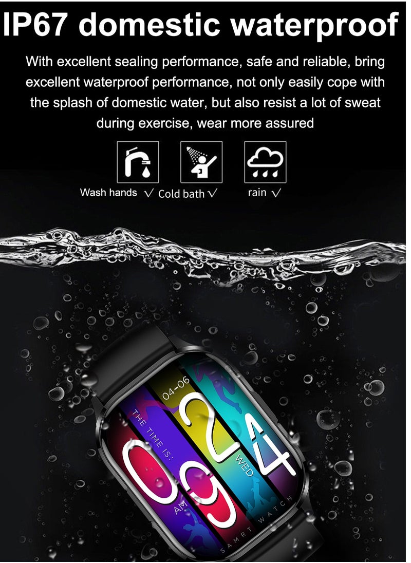 Aideli - 2.01''  Smart Watch for Android & iOS – Fitness Tracker, Sleep Monitor, IP67 Waterproof, Long Battery Life, Magnetic Charging - Image 1