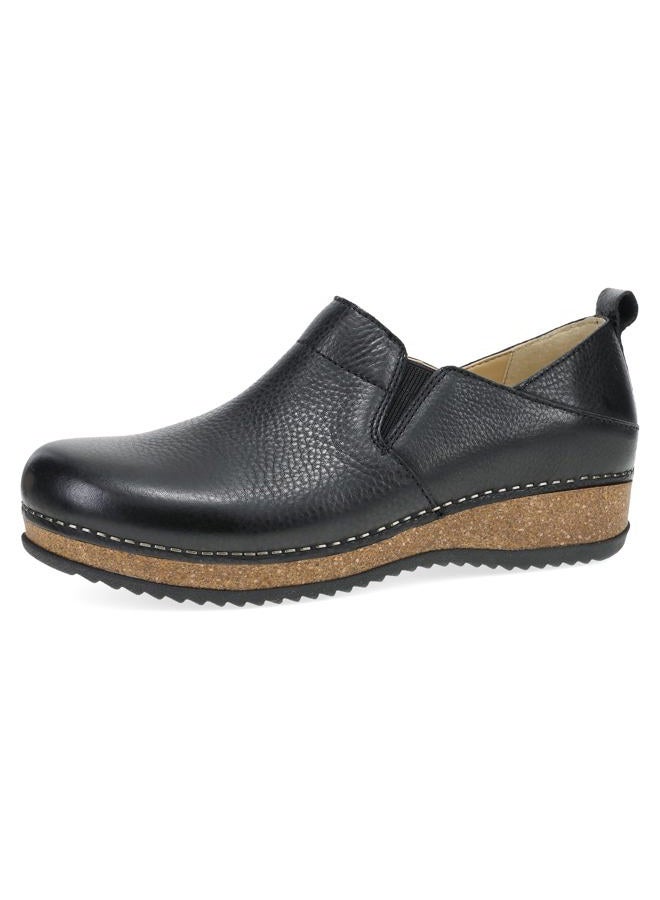 Dansko Meara Slip-On Shoe for Women - Dual-Density Cork/EVA Midsole and Lightweight Rubber Outsole Provide Durable and Comfortable Ride on Patented Stapled Construction Black 7.5-8 M US - Image 1