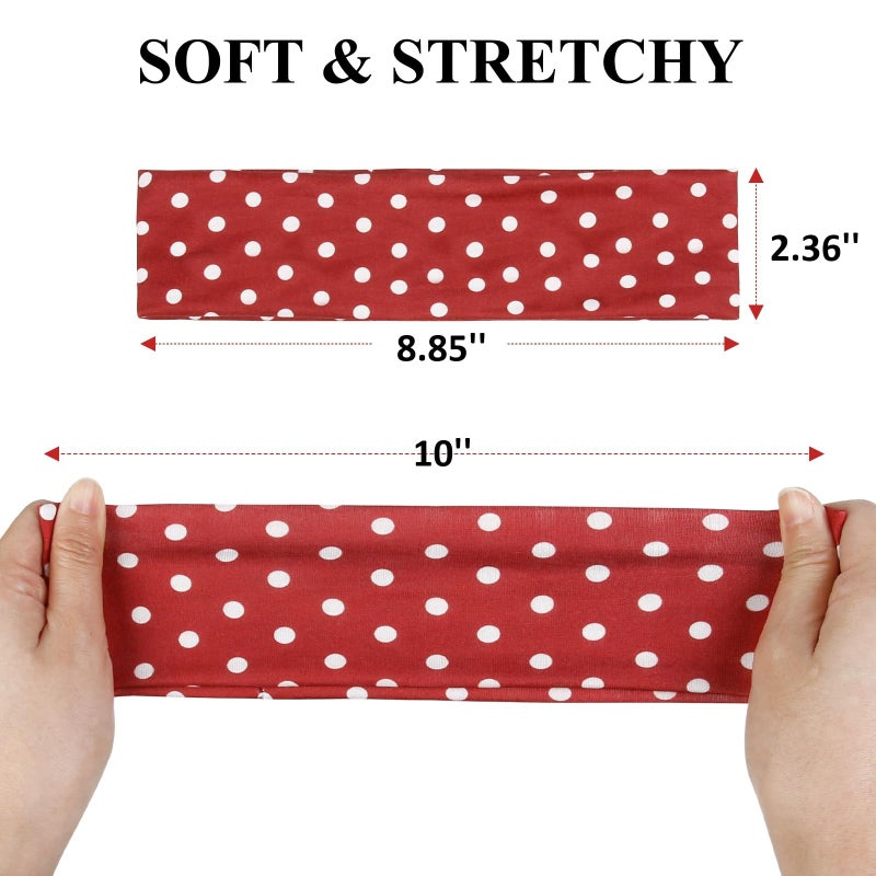 TERSE Polka Dot Headbands for Women Trendy Women Hair Accessories: Cute Head Bands for Women's Hair Fashion Hairbands 6PCS - Image 3
