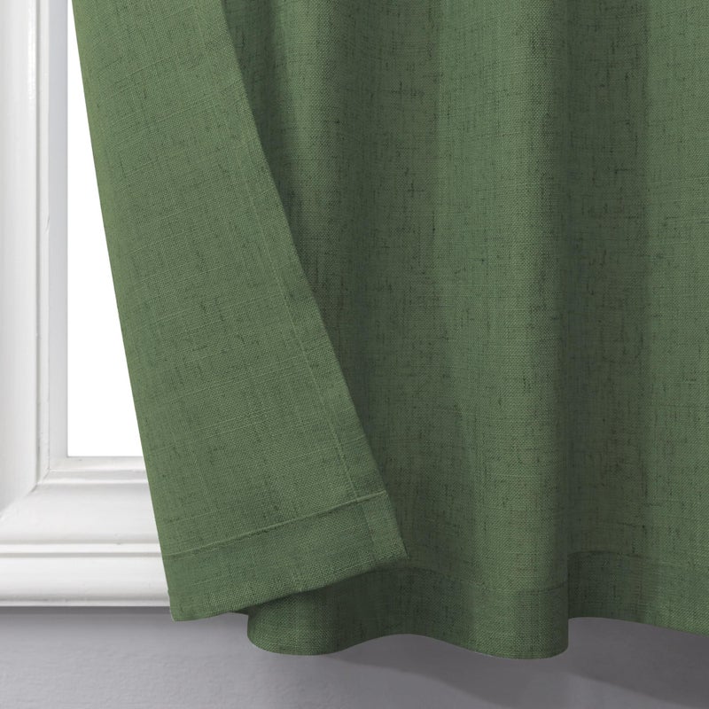 Pitalk Olive Green Curtain Tiers 30 Inch Length for Bathroom Back Tab Pocket Cafe Short Semi Sheer Dark Loden Green Valance Curtains for Bedroom Small Kitchen Window Curtains Over Sink 30 x 30 in Long - Image 5