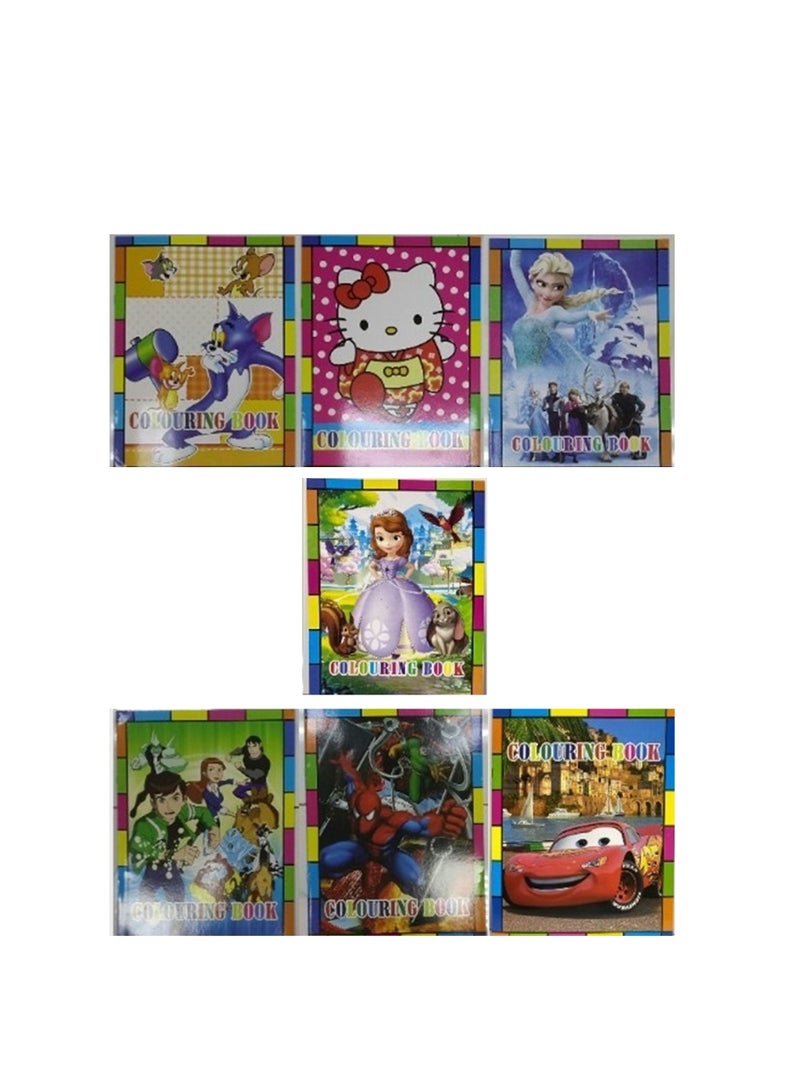7-Piece Colouring Book Assorted Designs - Image 1