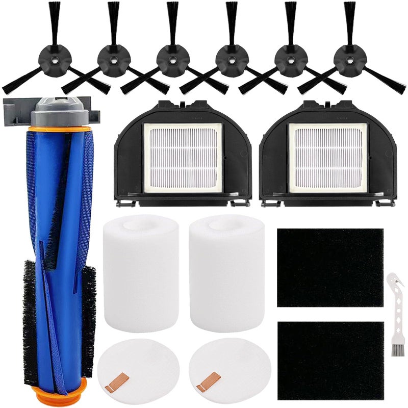 MalhSlix RV2310AE Replacement Parts for Shark AV2310AE RV2310AE RV2320S UR2350AE RV2300S Matrix Robot Vacuum Cleaner 1 Main Brush Roller 2 Sets Foam Filters 2 Filters 6 Side Brushes (Not For RV2300) - Image 1
