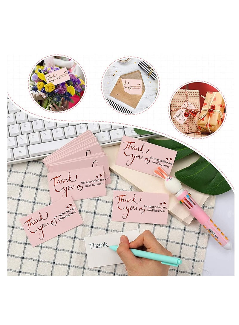 Zikra 600Pcs Thank You Cards and Stickers Set, Gold Foil 1.5 Inch Thank You for Supporting My Small Business Stickers 9x5CM - Image 4