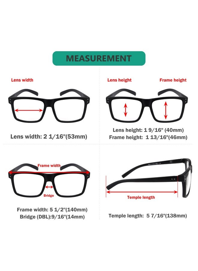 Eyekepper Oversize Reading Glasses Square Large Frame Readers For Men And Women Black +1.25  - Image 3