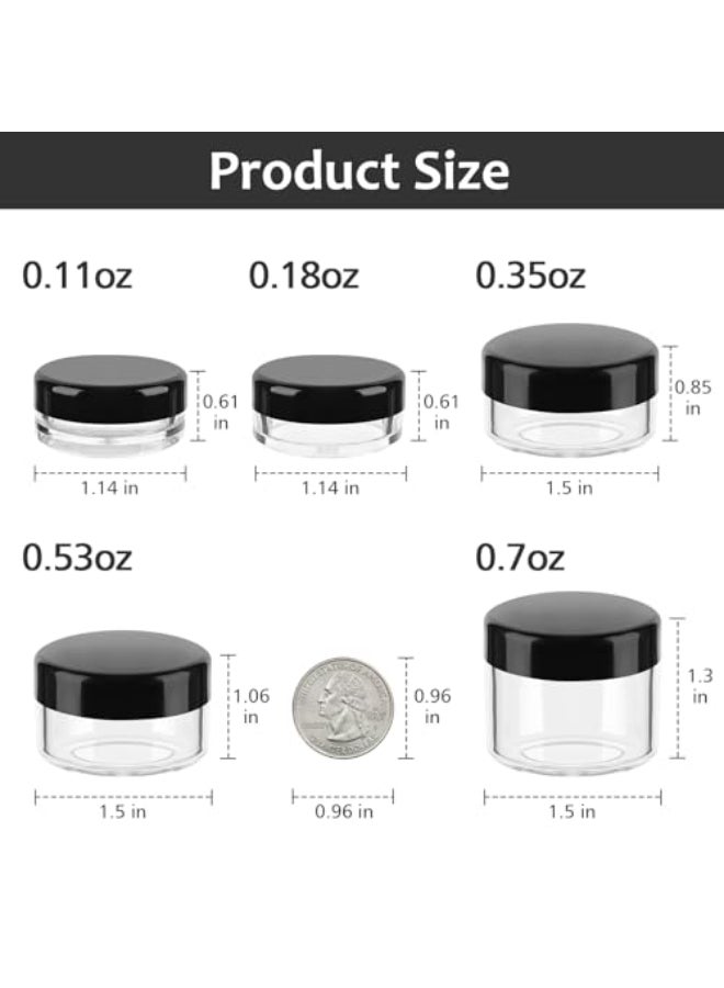 Accmor 10 Pieces Makeup Travel Containers with Lids 01101803505307 OZ Size Cosmetic Jars with 5 Pieces Mini Spatulas for Gift Plastic Container Jars for Travel Storage Makeup Black Color - Image 4
