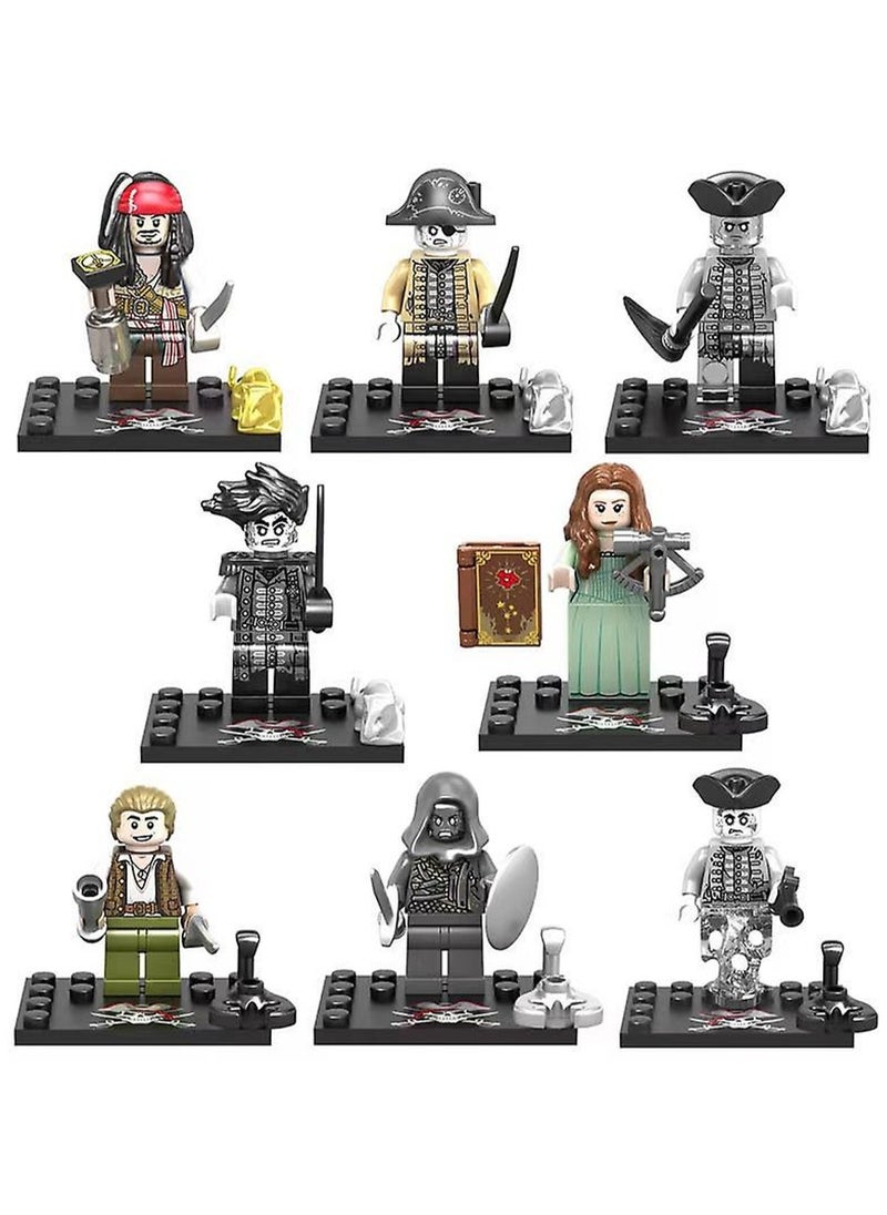 8Pieces/Set Pirates Of The Caribbean Action Figures Building Blocks Toys Kid'S Toys-5CM(KSZ719) 