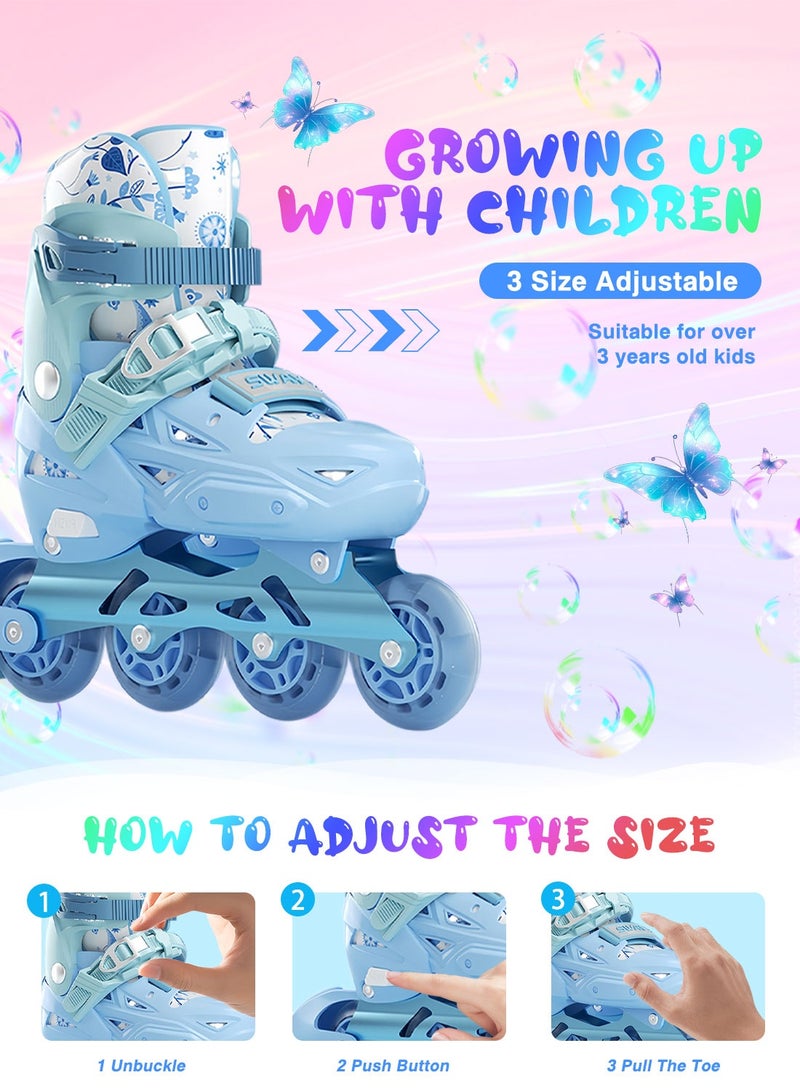 sway مجموعة أحذية التزلج للأطفال، زلاجات قابلة للتعديل مع عجلات مضيئة بالكامل للمتعة في الهواء الطلق 3 مقاسات، للمبتدئين من الفتيات والفتيان - Image 4