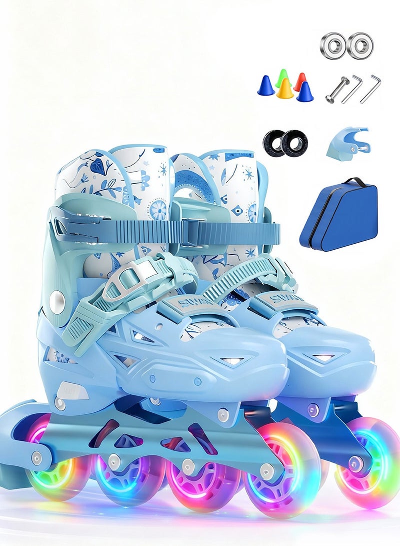 sway مجموعة أحذية التزلج للأطفال، زلاجات قابلة للتعديل مع عجلات مضيئة بالكامل للمتعة في الهواء الطلق 3 مقاسات، للمبتدئين من الفتيات والفتيان - Image 1