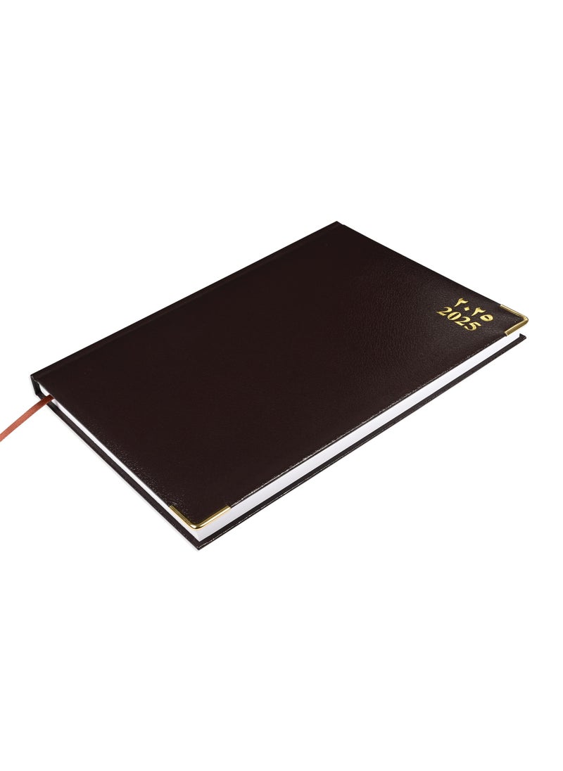 FIS FIS A4 Diary 2025 Arabic/English (Golden Corners) Chocolate - FSDI42AE25CH  - Image 1