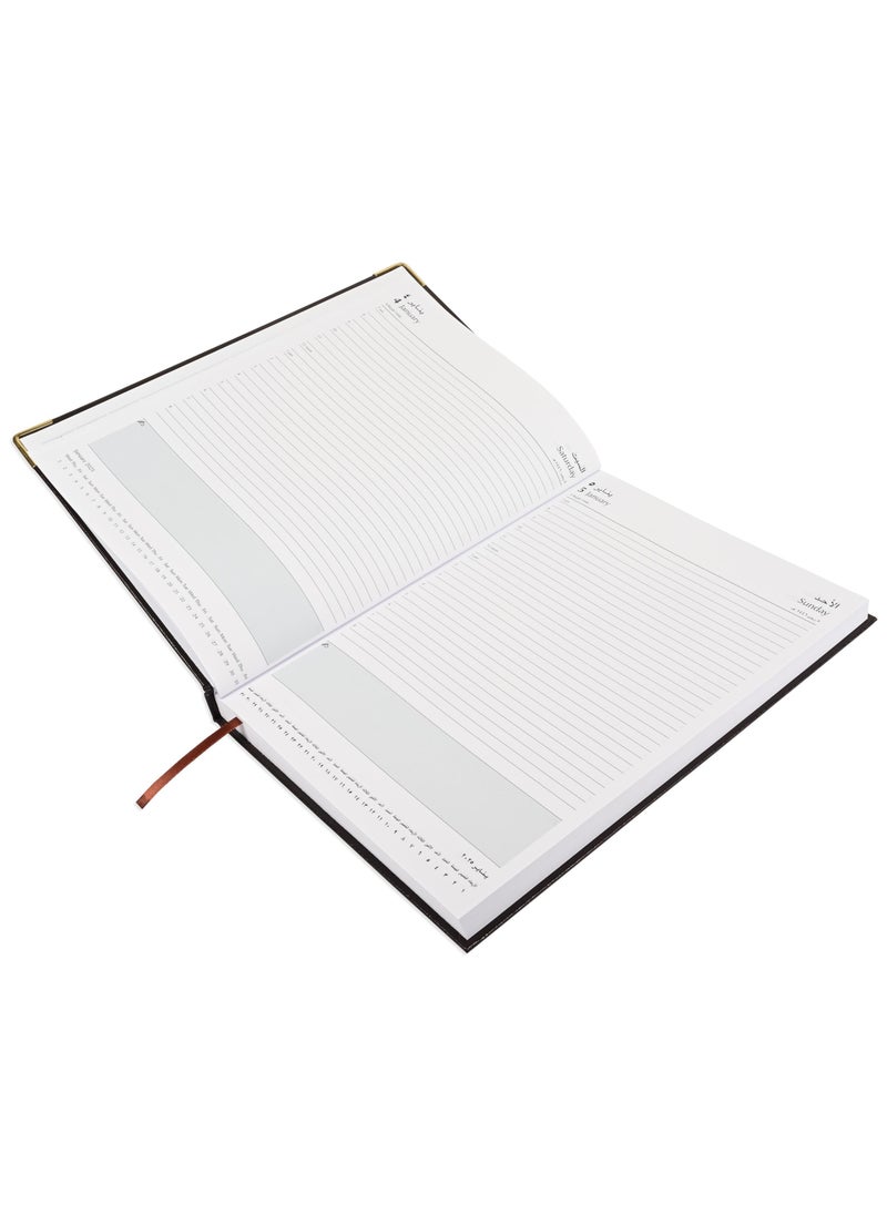 FIS FIS A4 Diary 2025 Arabic/English (Golden Corners) Chocolate - FSDI42AE25CH  - Image 3