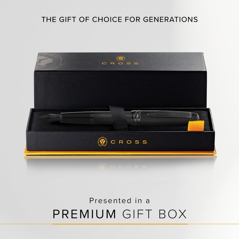 Cross Bailey Refillable Fountain Presented in a Premium Gift Box - Medium Point, Black Ink, Matte Black - Image 4