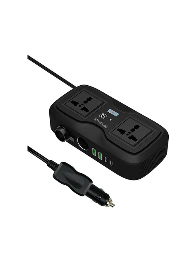 iEngage 200W Car Inverter with Dual AC Socket & USB-C/USB-A Ports - Image 1