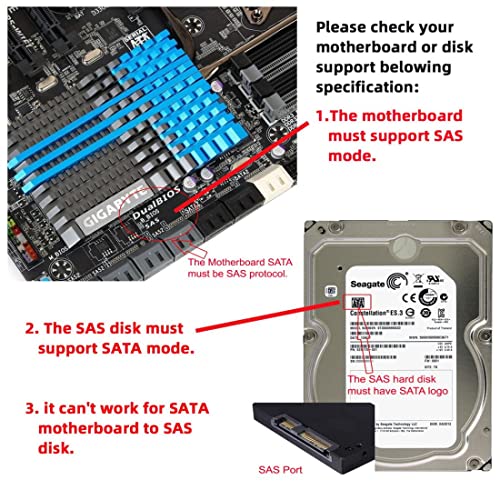 chenyang SAS to SATA CableSFF8482 SAS 29Pin to SATA 22Pin Hard Disk Drive Raid Extension Cable - Image 3
