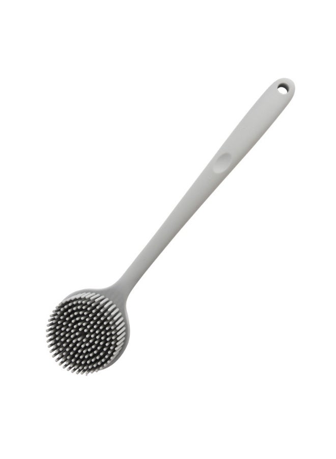 Silicone Body Scrubber, Long Handle Back Scrubber for Shower, Silicone Body Brush Shower Scrubber for Body, Shower Srush Back Brush Body Exfoliator,Grey. - Image 1