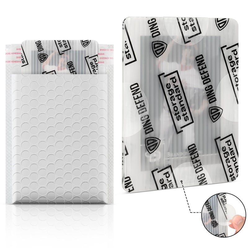 Storage Standard Ding Defend Card Shipping Protector Envelopes Bubble Mailer Kit with 110 Semi-Transparent Small Padded Envelopes/Protectors (3.5" x 4.5"), 55 Small Bubble Mailers, 250 Tape Seals for Collectible Cards - Image 2