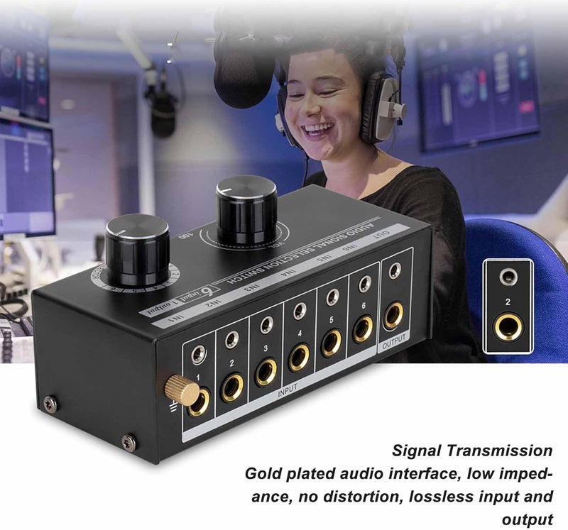 Repeated use resistant selected material Walfront Audio Switcher 6 Input 1 Output Preamplifier CD Player Audio Source Selector 20Hz-20kHz Frequency Response Global assorted color picks Salt resistant coating Balanced universal design Multi item matching Condition adaptive build Cross product combo compatible Trendy varied sizing alternatives Batch consistent craftsmanship Moisture proof Fast & slow shipment compatible Repeated detach compatible build Tiered purchase options Widely used design Fine polished finish Storage burden minimized build Spec compliant trusted quality Diverse operation compatible Elegant appearance Trendy natural tone options Carefully selected solid material Cost effective upgraded craftsmanship Affordable purchase options UV resistant Non sticky surface - Image 5