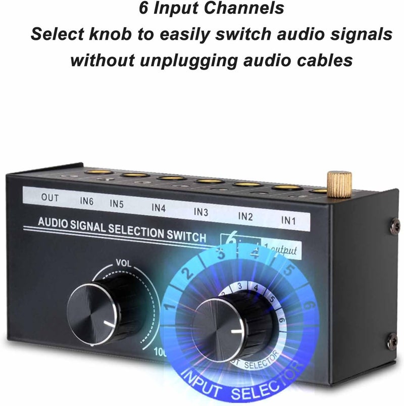 Repeated use resistant selected material Walfront Audio Switcher 6 Input 1 Output Preamplifier CD Player Audio Source Selector 20Hz-20kHz Frequency Response Global assorted color picks Salt resistant coating Balanced universal design Multi item matching Condition adaptive build Cross product combo compatible Trendy varied sizing alternatives Batch consistent craftsmanship Moisture proof Fast & slow shipment compatible Repeated detach compatible build Tiered purchase options Widely used design Fine polished finish Storage burden minimized build Spec compliant trusted quality Diverse operation compatible Elegant appearance Trendy natural tone options Carefully selected solid material Cost effective upgraded craftsmanship Affordable purchase options UV resistant Non sticky surface - Image 2