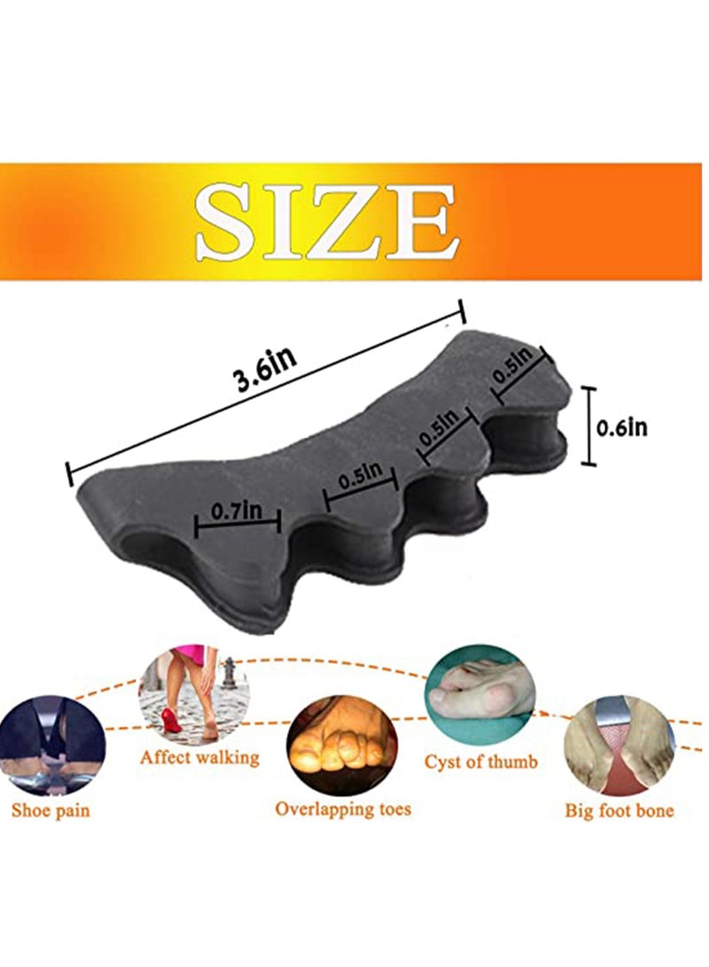 Excefore Toe Separators Spacers, Use for Health Beauty Pedicures, Plantar Fasciitis, Hammer Toes, Claw Toes Other Foot Conditions, Pedicures for Men and Women 2Pcs Black  - Image 5