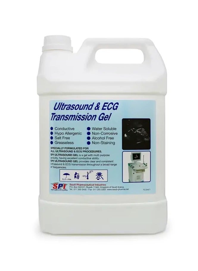 SPI Acoustic Wave Gel Bacteriostatic for Ultrasound and Doppler Machines and Monitors Gallon 5L (Colorless) - Image 2