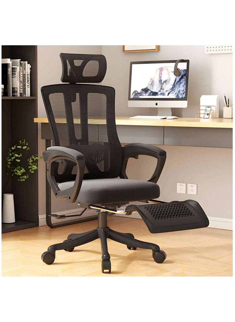 Arabest Gaming Chair Ergonomic Office Chair, Reclining High Back Computer Desk Chair,  with Lumbar Support Pillow, Adjustable Headrest, Retractable Footrest (Black) - Image 5