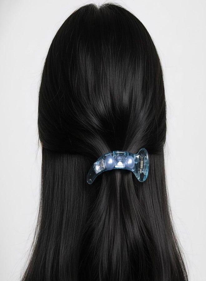 NPRC Embellished Pearl And Crystal Mini Hair Claw Clips - Set Of 2 - Image 2