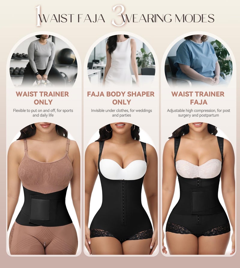 SHAPSHE Fajas Colombianas Moldeadoras de Cintura y Abdomen Postpartum Faja Body Shaper para Mujeres Enhanced High Compression Garment Post Surgery Shapewear Tummy Control Girdle for Women with hooks - Image 3