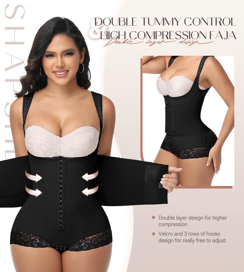 SHAPSHE Fajas Colombianas Moldeadoras de Cintura y Abdomen Postpartum Faja Body Shaper para Mujeres Enhanced High Compression Garment Post Surgery Shapewear Tummy Control Girdle for Women with hooks - Image 2