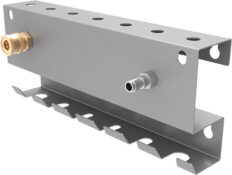 Pressure Washer Tool Storage Rack, Wall Mount Gun Holder, 7-Hole Nozzle & Foam Cannon Holder, Gray Metal 11.2 X 4.7 X 2 in - Image 1