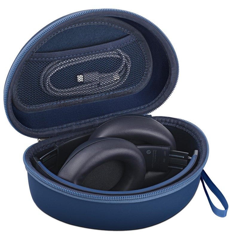 stukcaze Hard Headphone Case for Beats Solo 4, Studio Pro, Solo 3, Studio 3, Solo 2,Over Ear Headphone Carrying Case with Storage Cable Bag Strap for Travel (Blue) - Image 1