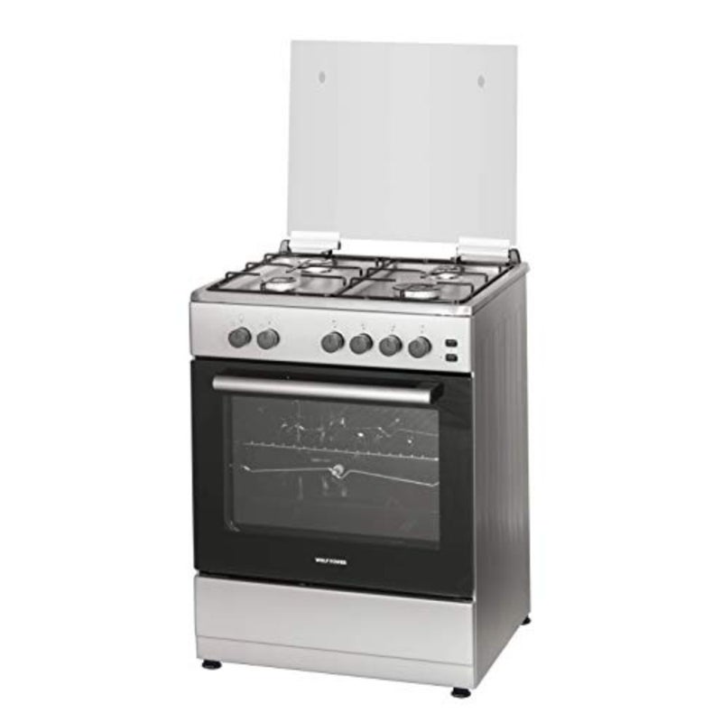 Gas cooking range for kitchen use, stainless steel, silver, 60 cm with 4 burners and automatic ignition - Image 4