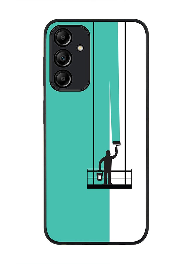 Stylizedd Rugged Black edge case for Samsung Galaxy A15 / A15 5G, Slim fit Soft Case Flexible Anti Drop TPU Gel Thin Cover- Paint Hanger (Green) - Image 1