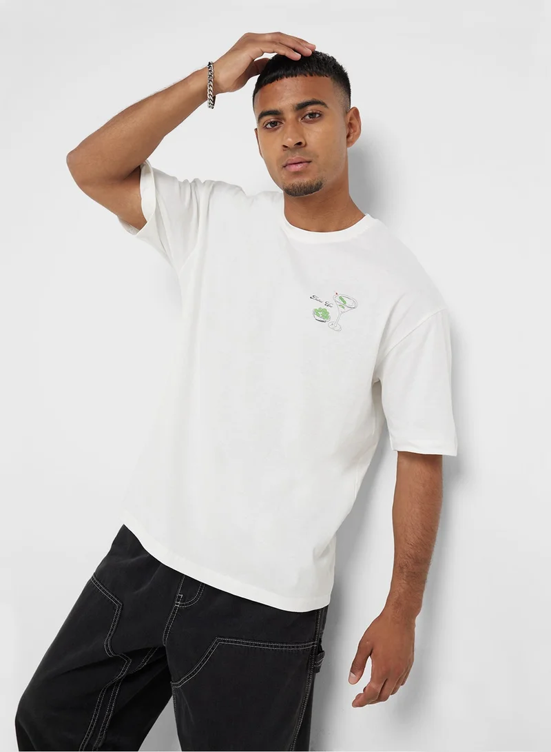 سفنتي فايف تيشيرت أوفر سايز برسومات