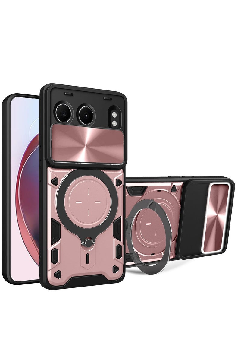 general Case for OnePlus Nord CE4 Lite, Ultra Thin High Grade Shockproof Protective Case, PC + TPU Silicone Mobile Phone Case with Magnetic Metal Ring Stand and Camera Cover