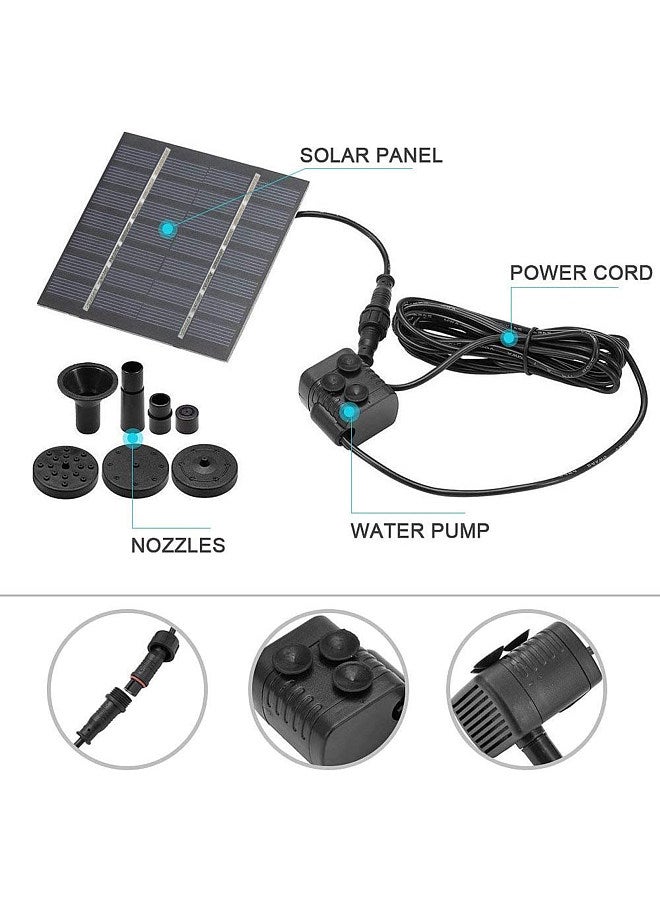Generic Solar Fountain Pump with 4 Spraying Nozzles Bird Bath Fountain for Pools Courtyard Landscape Fountain Outdoor Garden Pond Fountain  - Image 2