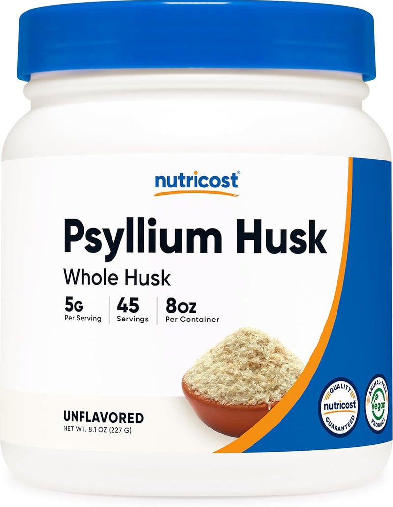 Nutricost Psyllium Whole Husk Powder Flakes 81oz  Gluten Free  NonGMO - Image 1