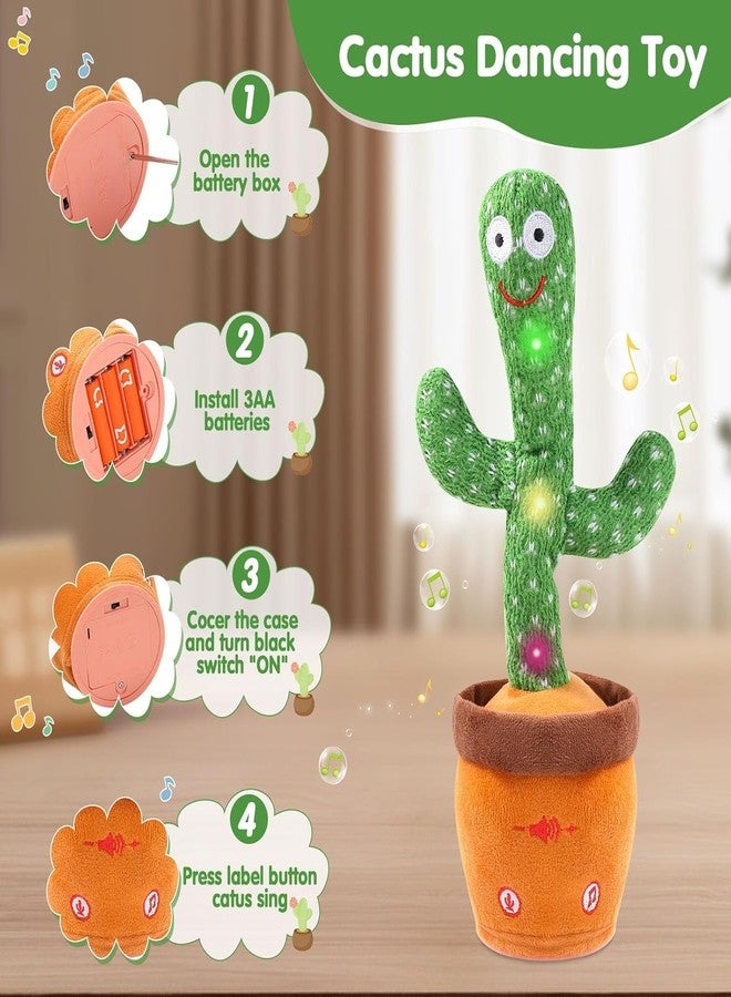 ROFFERS Dancing Cactus Toy Mimicking Toy, Singing Cactus with Recording Repeating What You Say with LED English Songs for Toddlers Boys Girls - Image 2