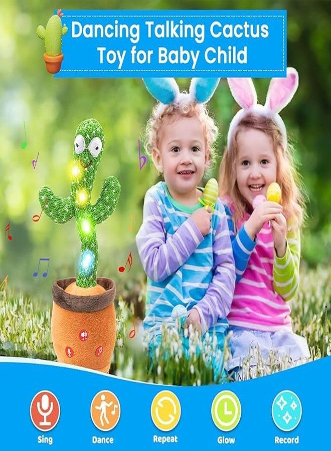 ROFFERS Dancing Cactus Toy Mimicking Toy, Singing Cactus with Recording Repeating What You Say with LED English Songs for Toddlers Boys Girls - Image 4