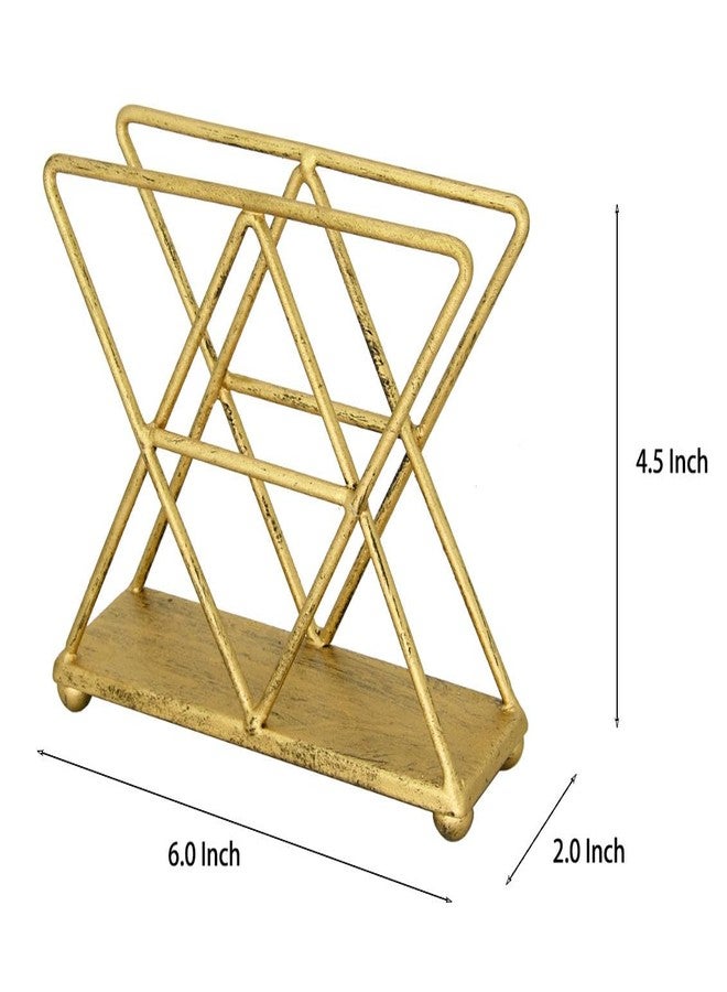 OwlGift Golden Modern Geometric Triangle Metal Wire Upright Napkin Holder - Image 4