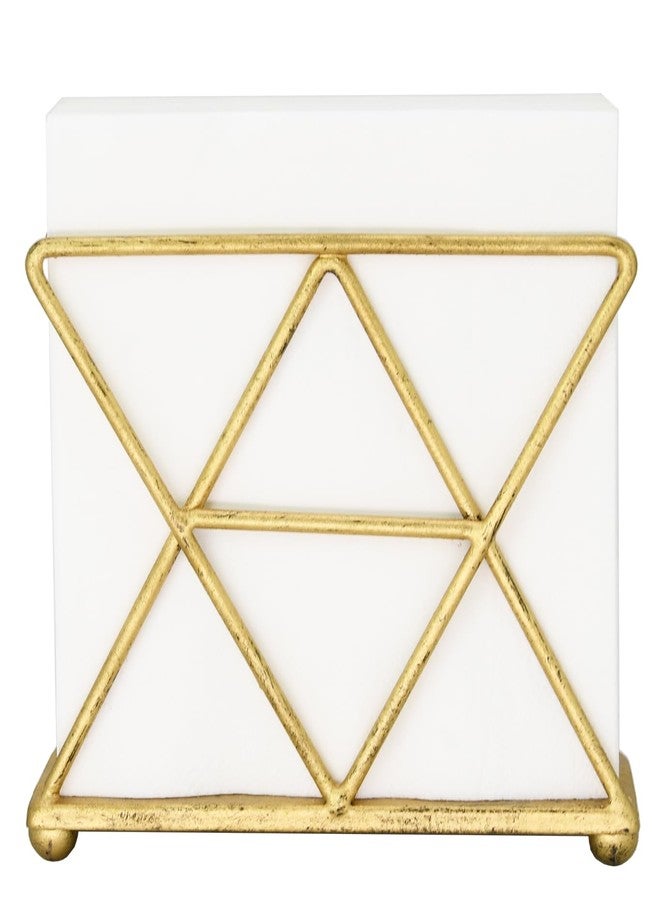 OwlGift Golden Modern Geometric Triangle Metal Wire Upright Napkin Holder - Image 3
