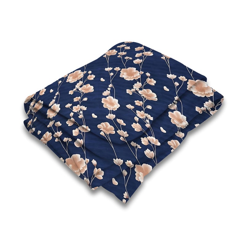 BELVOSTUM Duvet Cover Double Bed | Comforter Cover King Size | Quilt Cover Double Bed with Zipper | Razai Cover Double Bed | Cotton Duvet Cover | Printed Duvet Cover (Dark Blue) - Image 4