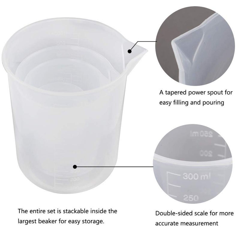 SPYLX Plastic Lab Equipment Kit Including 102550100250ml Measuring Cylinder 501002505001000ml Measuring Beaker and One Cleaning Brush - Image 3