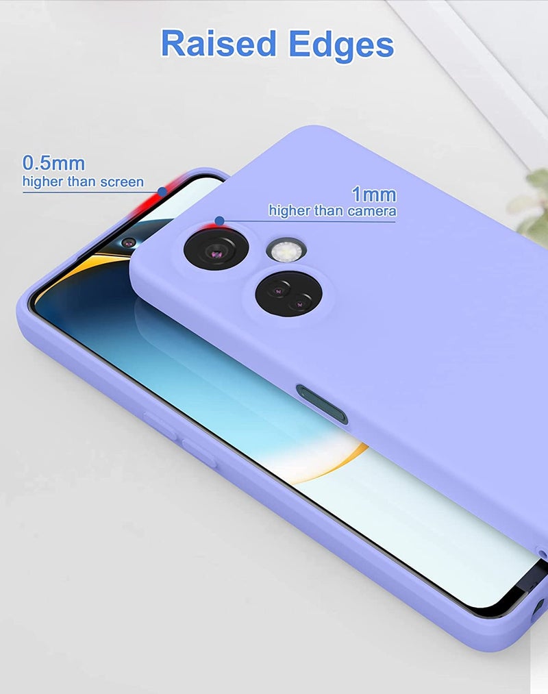 DIZORO Microfiber Candy Case Compatible for Oneplus Nord CE3 Lite 5G Smooth Touch Cushion Liquid Soft Silicone Gel Rubber Phone Cases Non-Slip Full Body Protective Shockproof Back Cover - Purple - Image 5